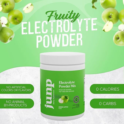 JUNP Electrolytes Powder No Sugar No Carbs – Mouthwatering Green Apple Drink Mix - Potassium & Salt