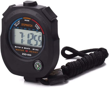6 Pack Multi-Function Electronic Digital Sport Stopwatch Timer, Large Display with Date Time and