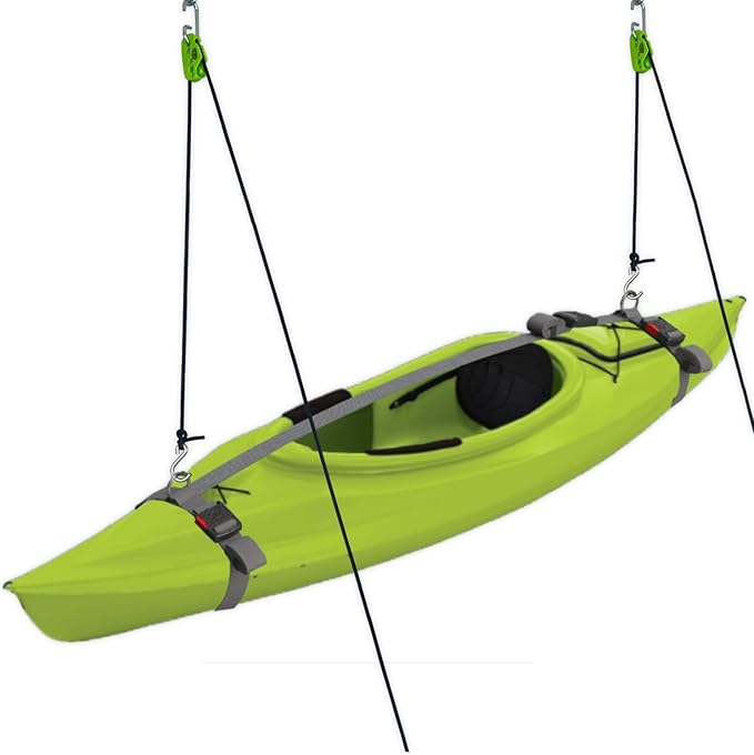 Tie Boss Kayak Hanger, Cargo Ceiling Storage, Overhead Storage, Watercraft Garage Storage, Hoist