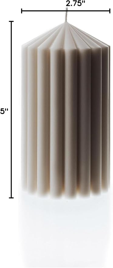 LAWA Ribbed Peak Pillar Candle - Large Beautiful Handmade Pillar Scented Soy Wax Candle Elegant