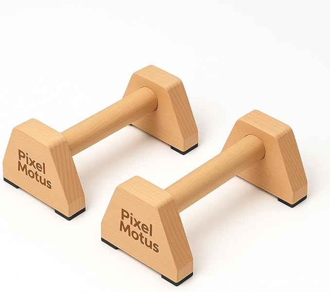 Wooden Parallettes Bars Calisthenics Push Up Bars for Handstand Dips & Balance Training Solid Wood