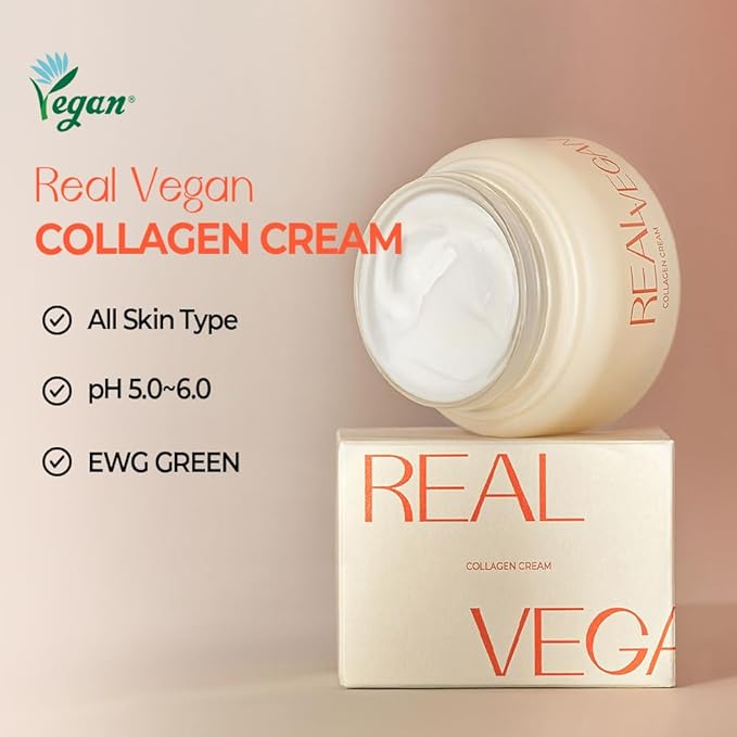 KLAVUU Real Vegan Collagen Cream - Enhances Skin Elasticity, Providing Deep Hydration to Dry Skin