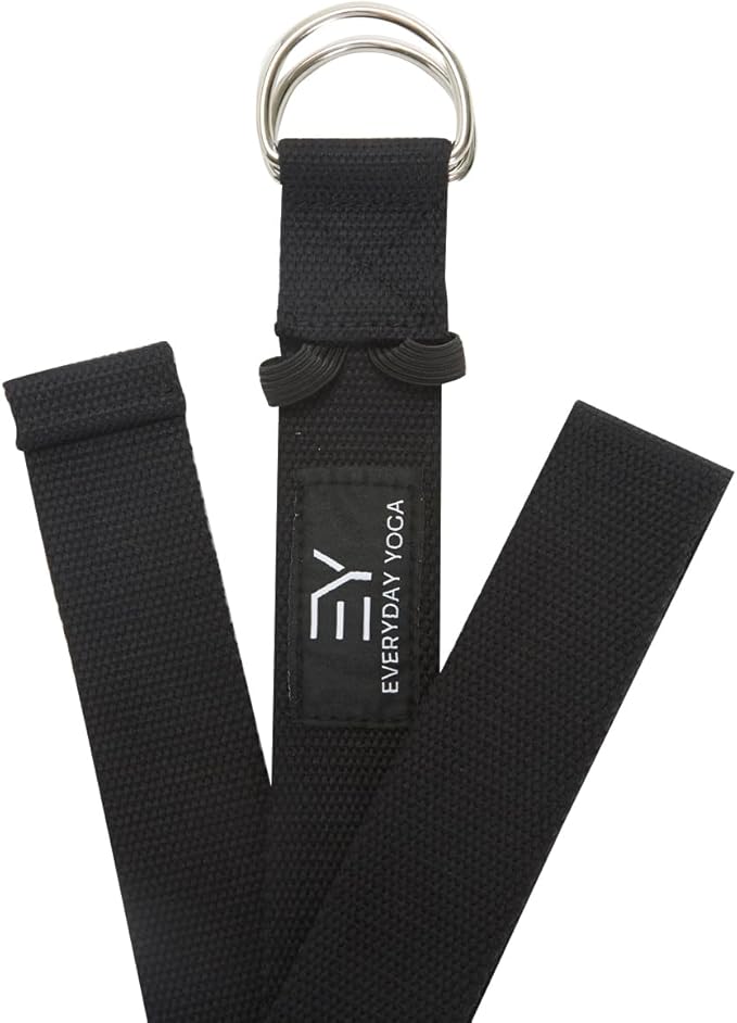 Everyday Yoga Super Strong Strap with Metal D-ring Buckle - Improve Flexibility, Stretching, and