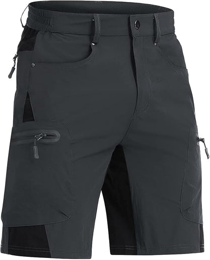 CRYSULLY Men's Hiking Cargo Shorts Outdoor Summer Lightweight Quick Dry Casual Shorts with 5 Pocket