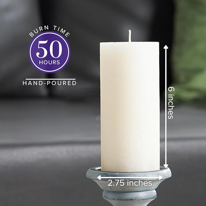 Simply Soson Lavender Scented Candle - 1 Piece 3x6 Ivory Pillar - Aromatherapy Gift for Home and
