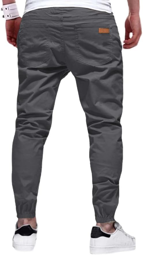 Men Joggers Chino Cargo Pants Hiking Outdoor Recreation Pants Twill Fitness Track Jogging Pants