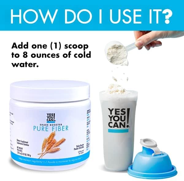 Yes You Can! Shake Booster Pure Fiber, Add to Complete Meal Replacement Shakes or Protein Shakes