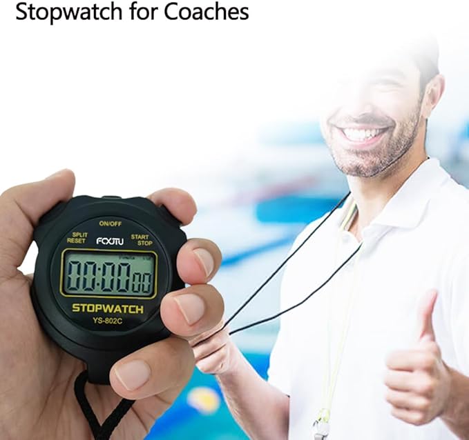 FCXJTU Digital Simple Stopwatch Timer, No Bells, No Alarm, Simple Basic Operation, Silent, Clear