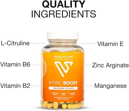 Nitric Boost - Nitric Oxide Supplement for Men | High Absorption Formula | 100% Natural Ingredients