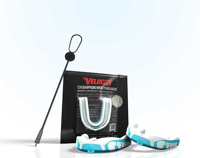 Velocity Champion Junior Mouthguard, 2 Pack, Pink & White - for Ages 5 to 10 - Ideal for Lacrosse