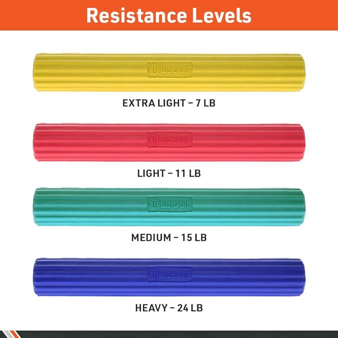 Body Sport Twist & Flex Bar ??Flexible Rehab Equipment for Tennis Elbow, Golfer?™s Elbow, Arm