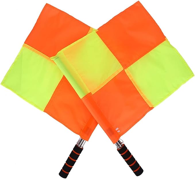 2PCS 18IN Flag Soccer Linesman Flag, Soccer Referee Flags, Red and Yellow Referee Flags Suitable