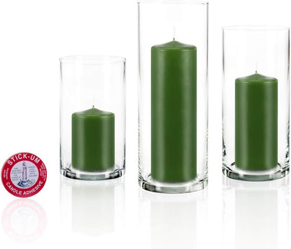yummi Set of 12 Slim Pillars and Cylinder Vases - Green Tea