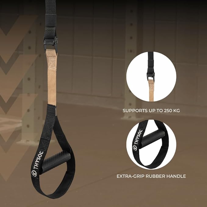 THYSOL® Resistance Trainer Pro Xtreme Straps Army | Sling Trainer Set with Adjustable Door Anchor |