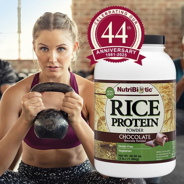 NutriBiotic ??Chocolate Rice Protein, 3 Lb (1.36kg) | Low Carb, Vegetarian & Keto-Friendly Raw
