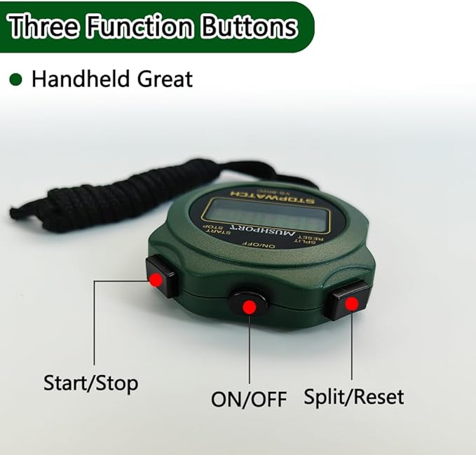 Stopwatch Timer Only Stopwatch Mode, ON/Off Silent Simple Operation, Without Clock Date Countdown