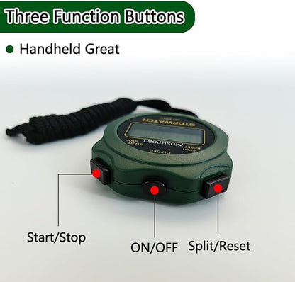 Stopwatch Timer Only Stopwatch Mode, ON/Off Silent Simple Operation, Without Clock Date Countdown