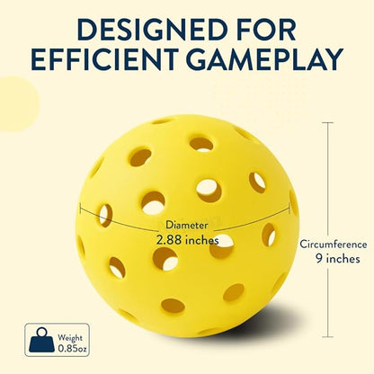 Aviana Outdoor Pickleball Balls - USAPA Approved for Tournament Play | Durable 40-Hole Design |
