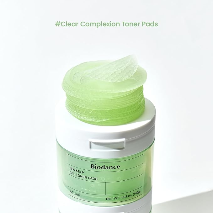Biodance Sea Kelp Gel Toner Pads, Calming & Soothing for Sensitive Skin, Oil & Sebum Control