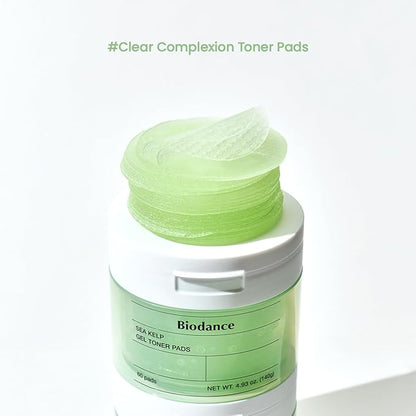 Biodance Sea Kelp Gel Toner Pads, Calming & Soothing for Sensitive Skin, Oil & Sebum Control