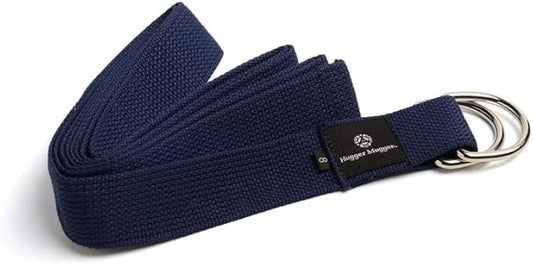 Hugger Mugger D-Ring Cotton Yoga Strap - Super Strong Cotton, Metal D-Ring Buckle, Multiple Lengths