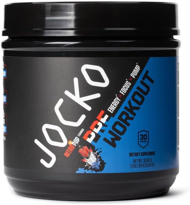 Jocko Fuel Pre Workout for Men & Women - High Stim Low Sugar Blend with Beta Alanine +