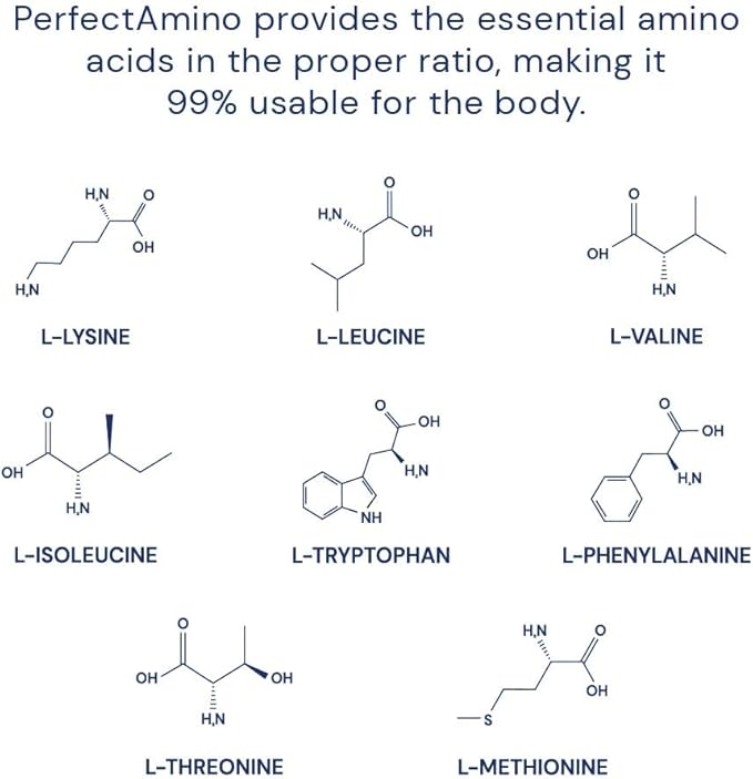 BodyHealth PerfectAmino Powder - BCAA and EAA Powder for Pre and Post Workout - Amino Acid Energy