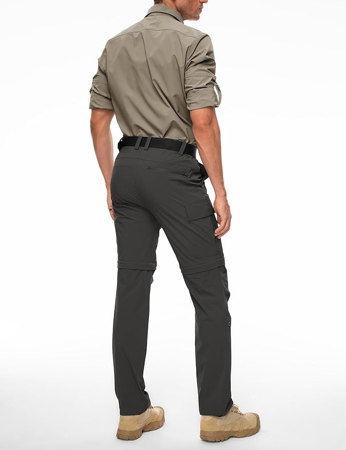 Wespornow Men's-Convertible-Hiking-Pants Quick Dry Lightweight Zip Off Breathable Cargo Pants for