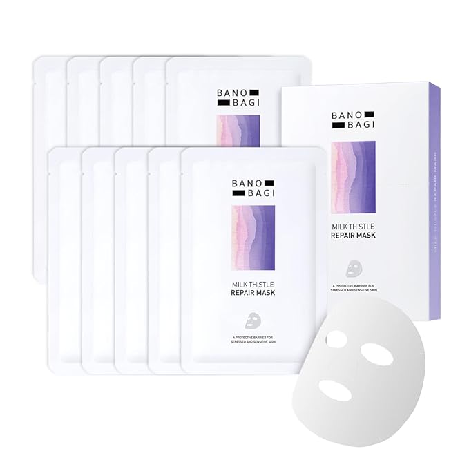 Milk Thistle Repair Face Mask ??Korean Skin Care with Centella, Hyaluronic Acid & Adenosine |