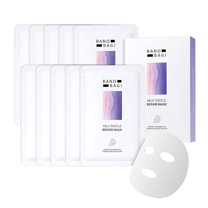 Milk Thistle Repair Face Mask ??Korean Skin Care with Centella, Hyaluronic Acid & Adenosine |
