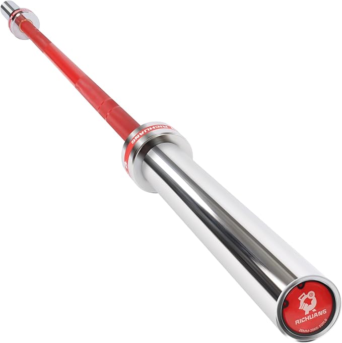 7ft Olympic Barbell, Weightlifting Barbell 28mm 45lb - 500/700/1000lbs Capacity with Smooth