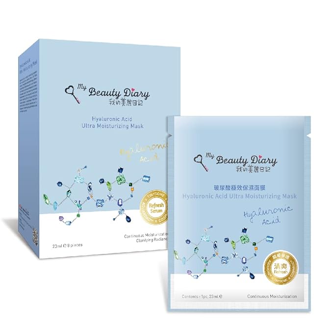 My Beauty Diary-Hyaluronic Acid Ultra Moisturizing Facial Mask, Instant Hydrating Water Type