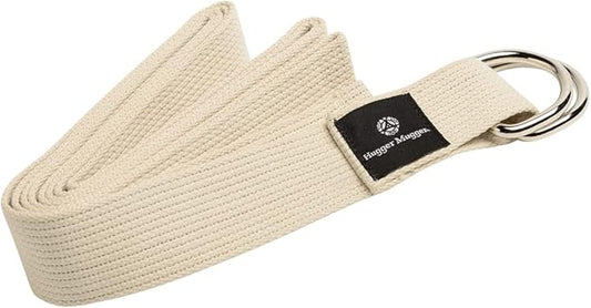 Hugger Mugger D-Ring Cotton Yoga Strap - Super Strong Cotton, Metal D-Ring Buckle, Multiple Lengths