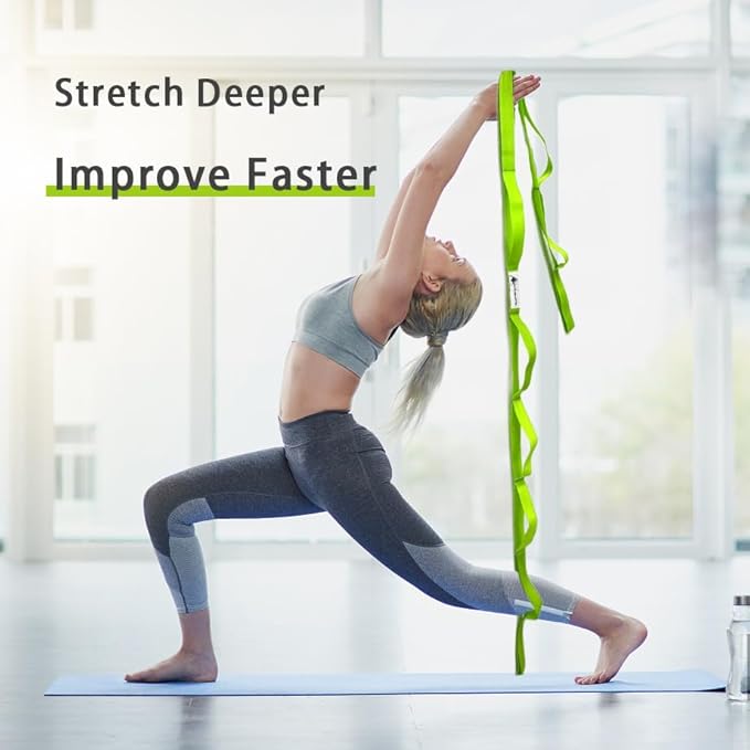 Stretching Strap Yoga Strap with Loops, Stretch Straps for Physical Therapy, Non-Elastic Exercise