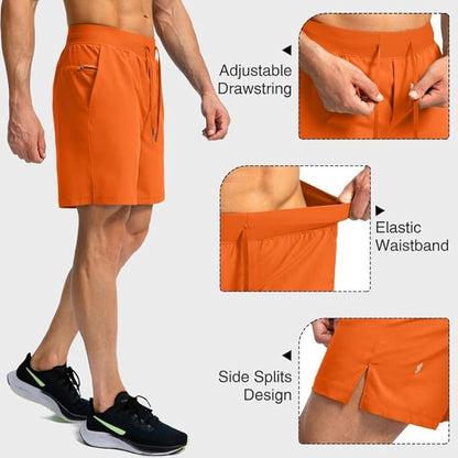 Men's Running Shorts with Zipper Pockets 9 Inch/ 7 Inch / 5 Inch Lightweight Quick Dry Gym Workout