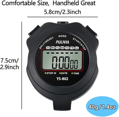 Stopwatch Timer Lap Split Digital Stopwatch with Clock Calendar Alarm, Large Display Stop Watch for