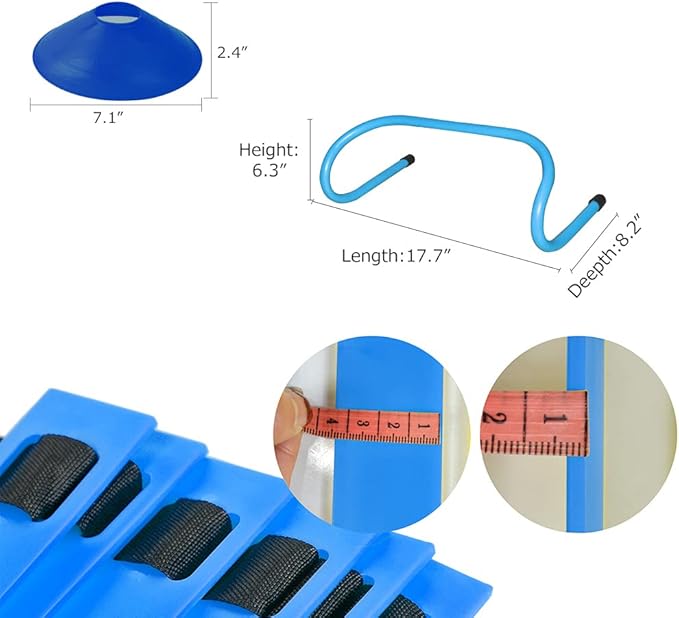 TNZMART Agility Ladder and Disc Cones Training Set Adjustable Rungs Training Ladder with 10 Plastic