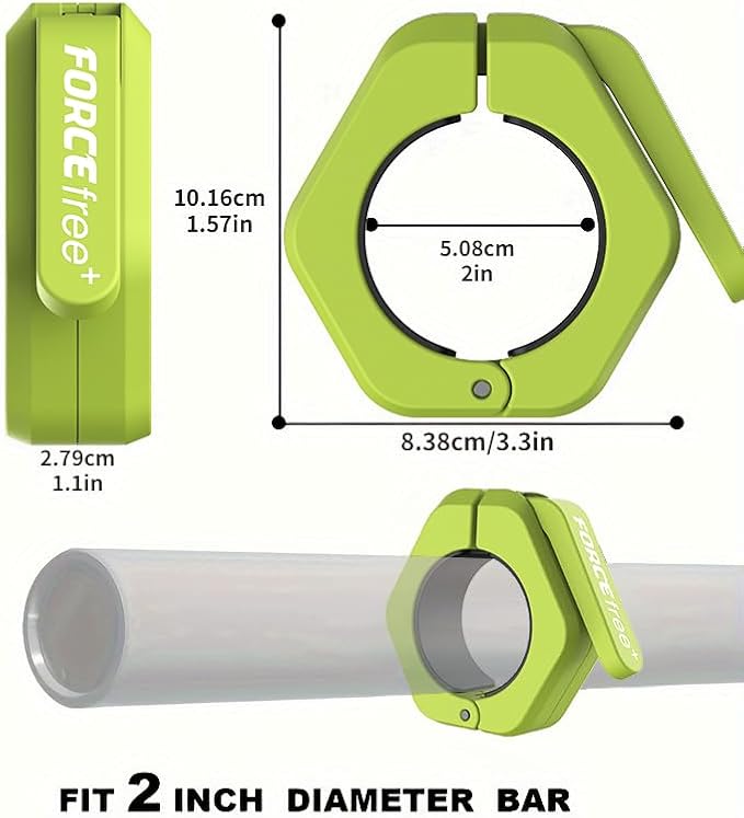 Barbell Clips (Pair), Barbell Clamps, Quick Release Olympic Barbell Clamps with Anti Slip TPR Grip