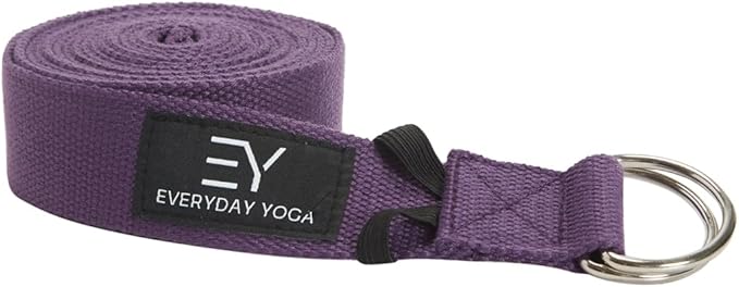Everyday Yoga Super Strong Strap with Metal D-ring Buckle - Improve Flexibility, Stretching, and