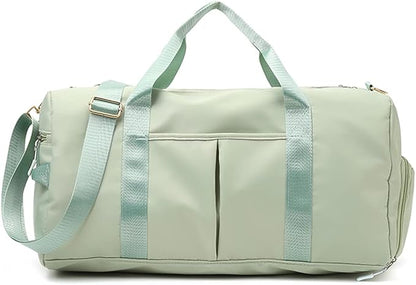 ZUEVI Sports Gym Duffel Bag for Women Waterproof Weekender Travel Bag with Shoes Compartment Dry