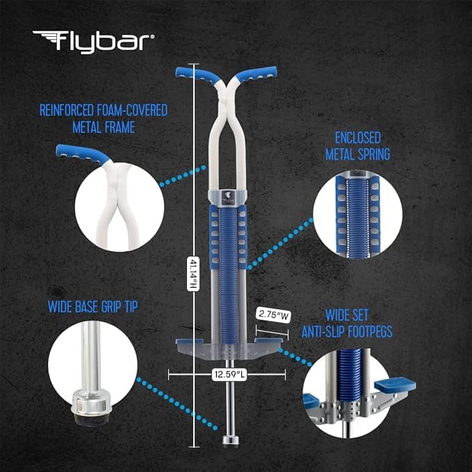 Flybar Master Pogo Stick for Kids Ages 9+, 80–160 lbs – Easy Grip Handles – Active Exercise Toy for