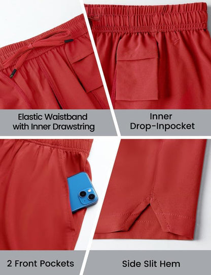 Nepest Men's 5?™â€?Athletic Running Shorts with Pockets, Lightweight Quick Dry Gym Workout Training