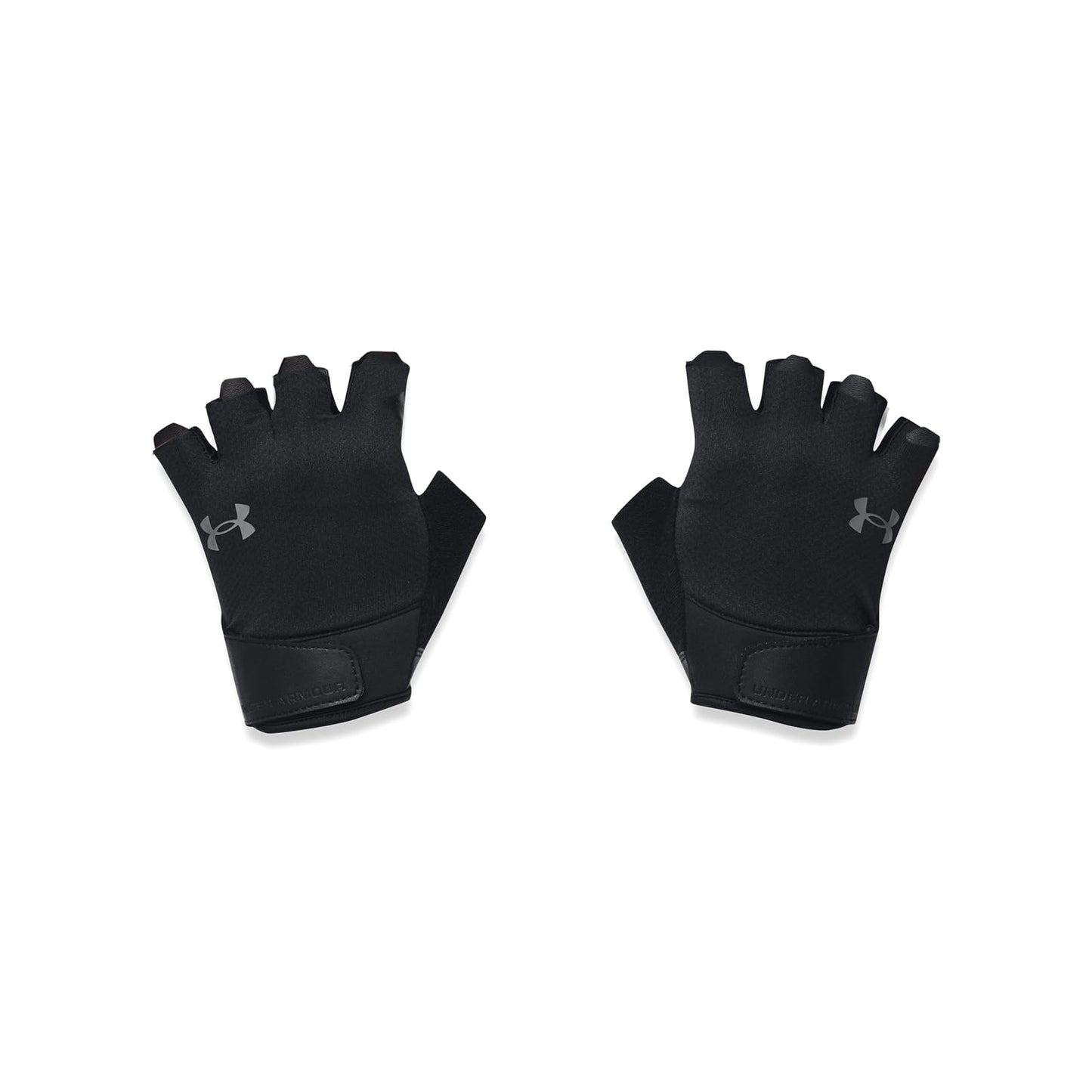 Under Armour Men's Training Half Finger Gloves , (001) Black / Black / Pitch Gray, Large