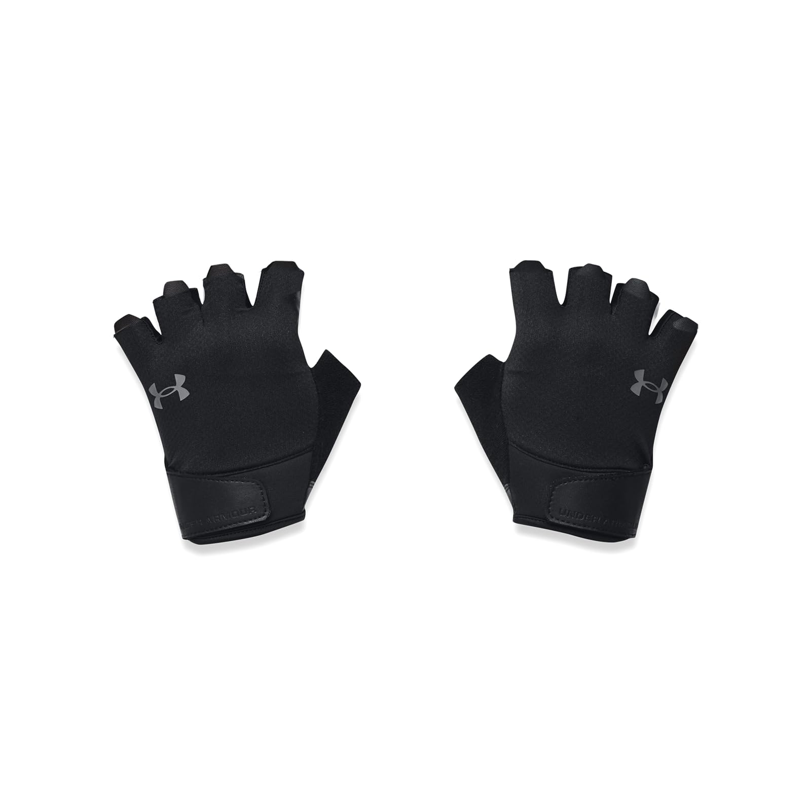 Under Armour Men's Training Half Finger Gloves , (001) Black / Black / Pitch Gray, Large