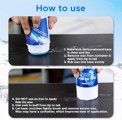XCMAN Rub on Quick Wax for Ski/Snowboard/Nordic/Cross-Country with Easy cork applicator 70g