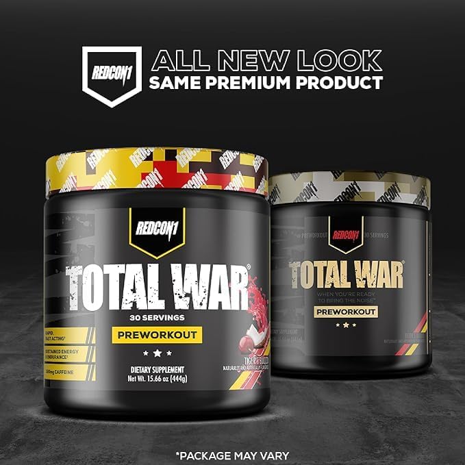 REDCON1 Total War Pre Workout, Sour Gummy Bear - Contains 320mg of Caffeine from Green Tea, Juniper