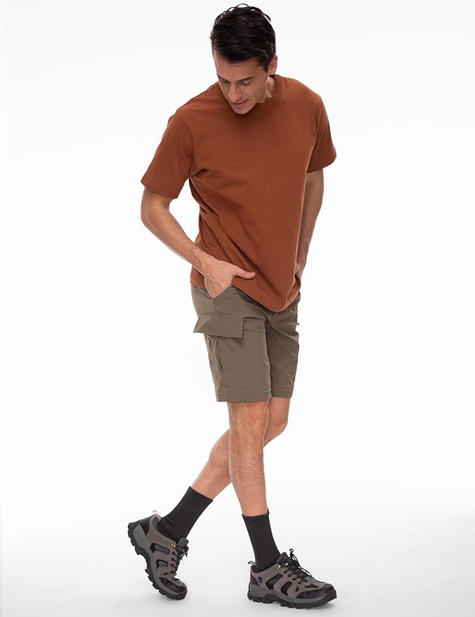 Wespornow Men's-Convertible-Hiking-Pants Quick Dry Lightweight Zip Off Breathable Cargo Pants for