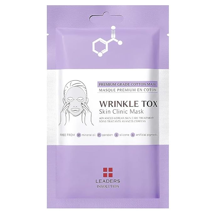 Leaders Insolution Wrinkle Tox Skin Clinic Mask | Adenosine-Infused Anti-Aging Facial Sheet for
