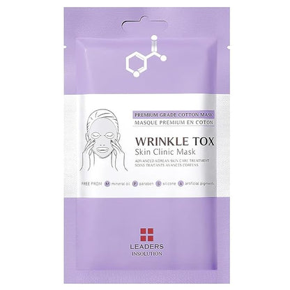 Leaders Insolution Wrinkle Tox Skin Clinic Mask | Adenosine-Infused Anti-Aging Facial Sheet for