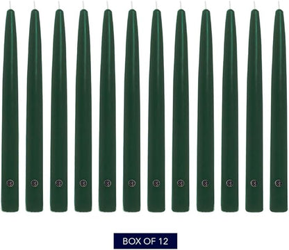 Colonial Candle Unscented Taper Candle, Handipt Collection, Evergreen, 12 in, Pack of 12 - Up to 10